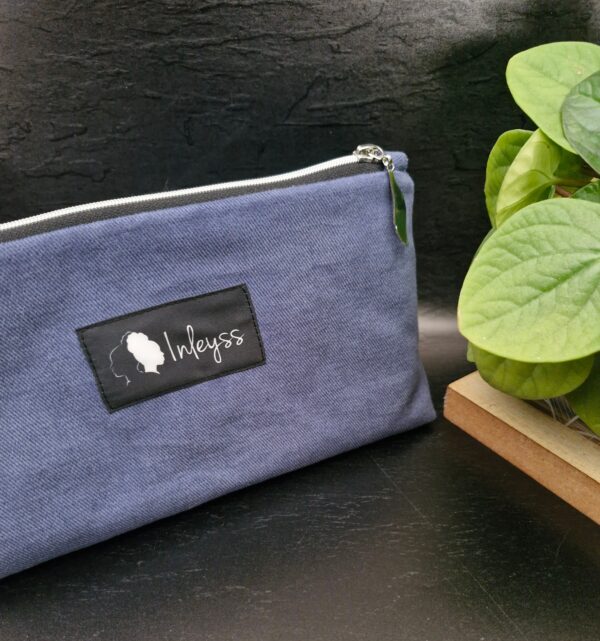 Trousse matelassée assortie - Coton Noir ou Bleu – Image 5