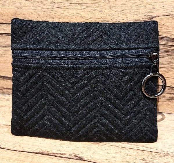 Pochette Plate - Tissu Noir Texturé - Ethique – Image 2