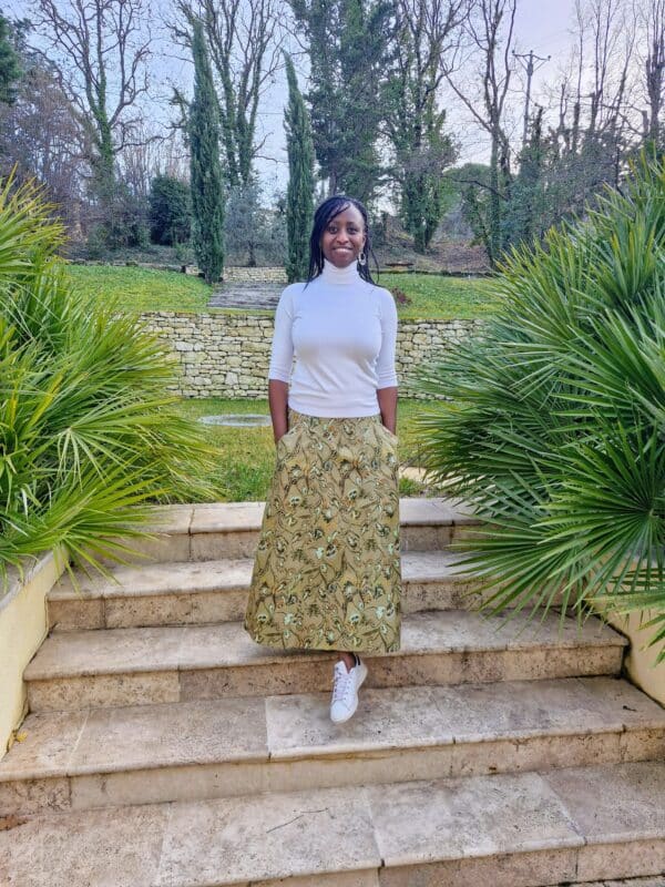 Jupe Pam - Tons de Kaki à Fleurs – Image 7