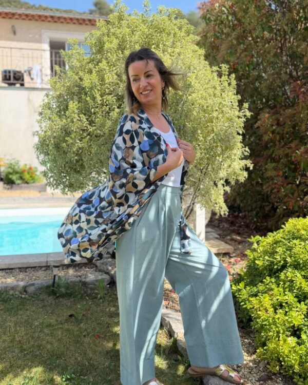 pantalon oumie bleu façon jean délavé