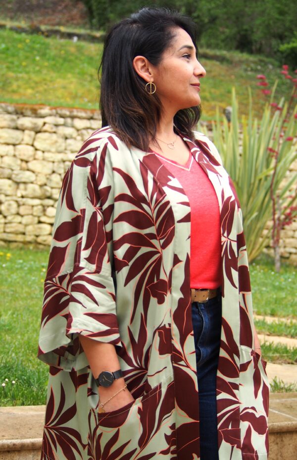 Kimono fluide fleuri