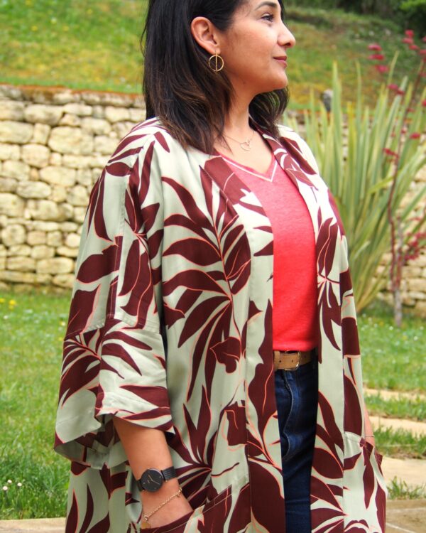 Kimono fluide fleuri