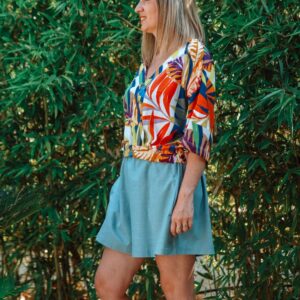 Short Mimi - Coton bleu, fluide et léger