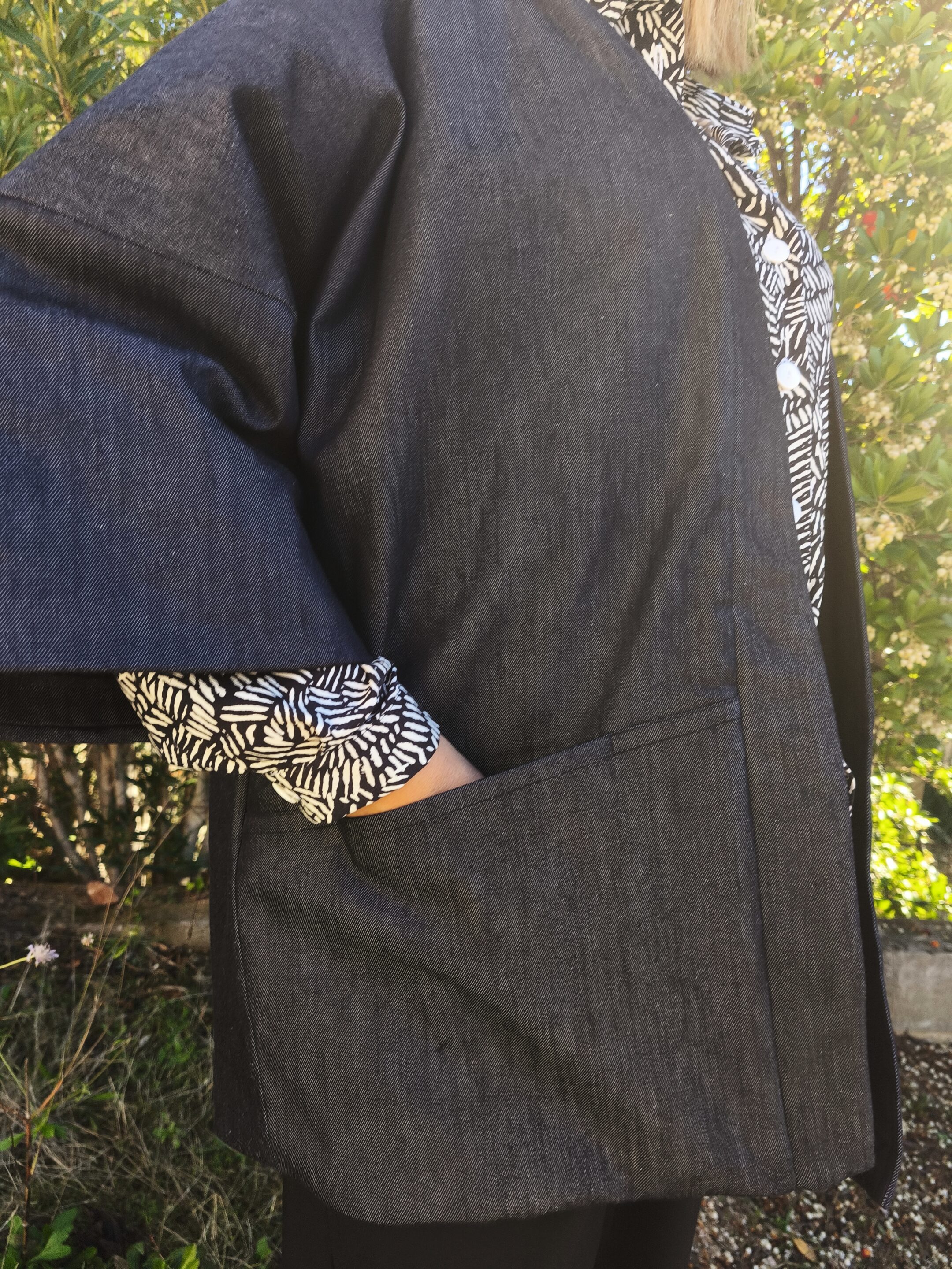 zoom poche plaquées veste kimono lia