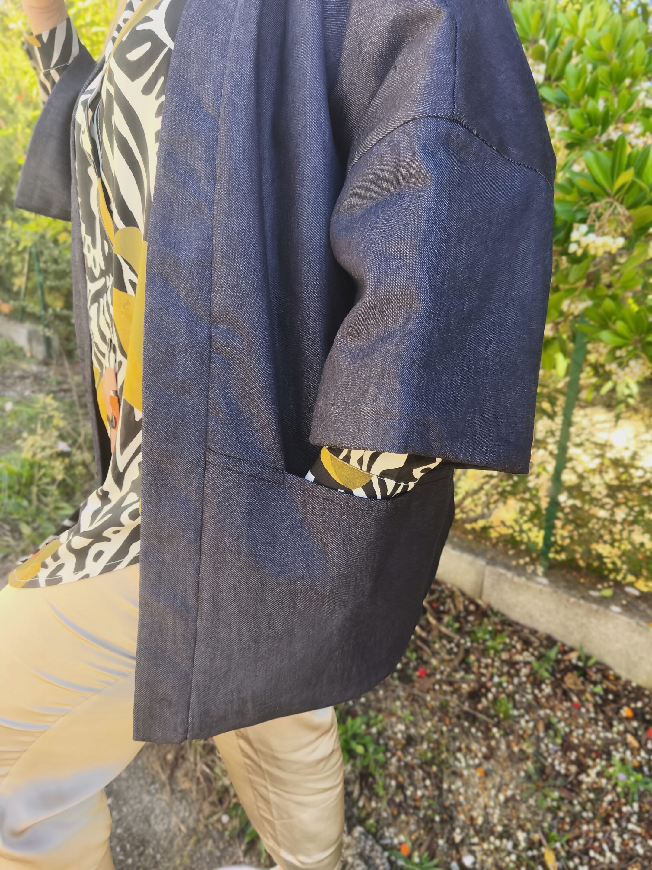 zoom veste kimono lia poche et manche