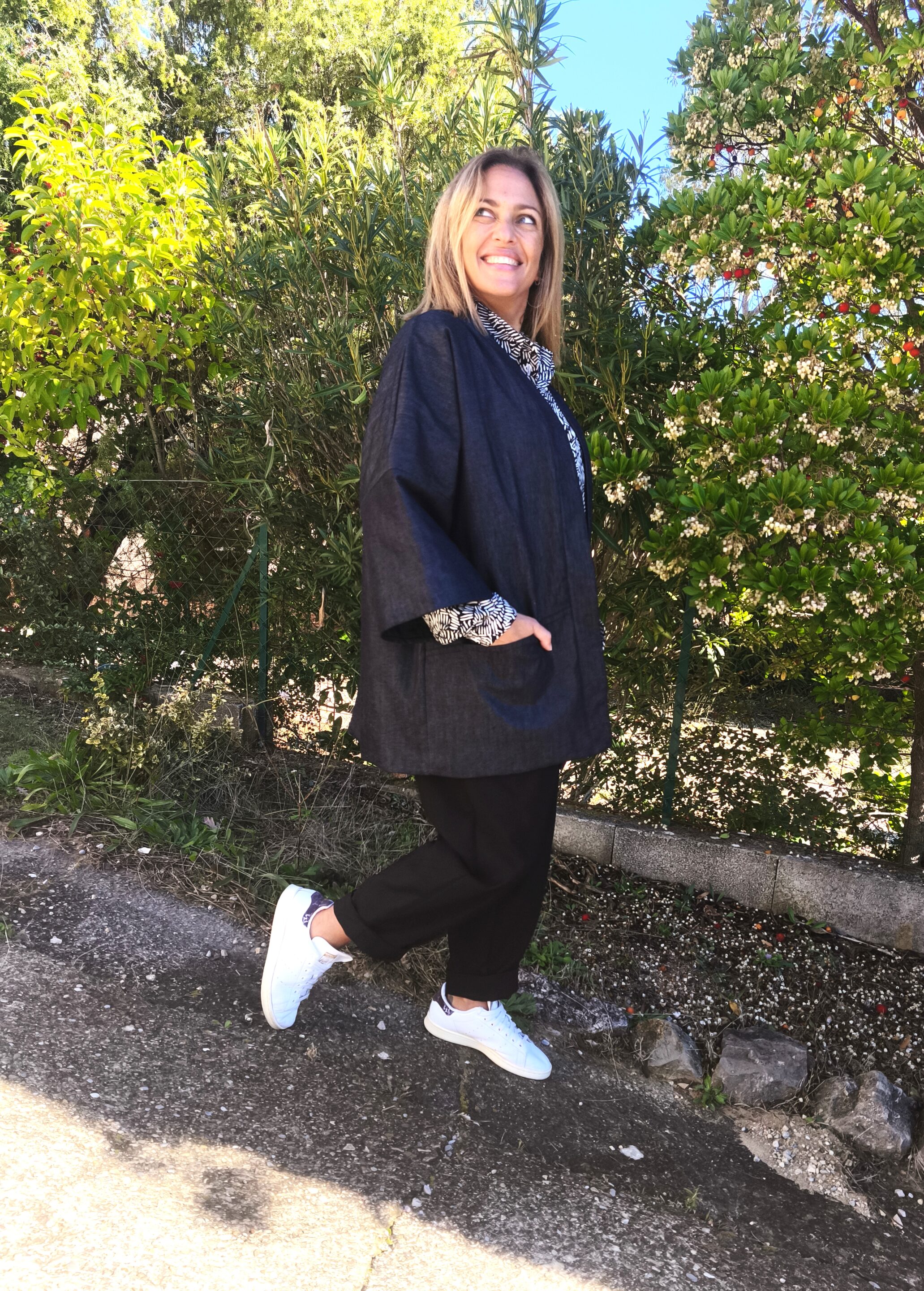 veste kimono vue de profil