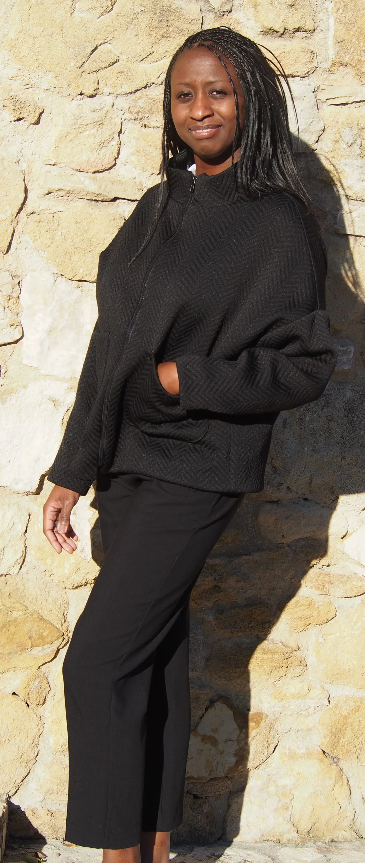 Blouson Sis'- Noir - Motif Chevron – Image 6