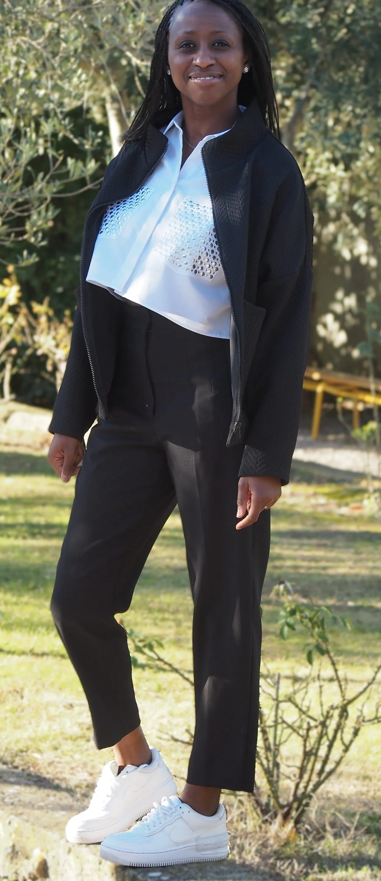 Blouson Sis'- Noir - Motif Chevron – Image 8