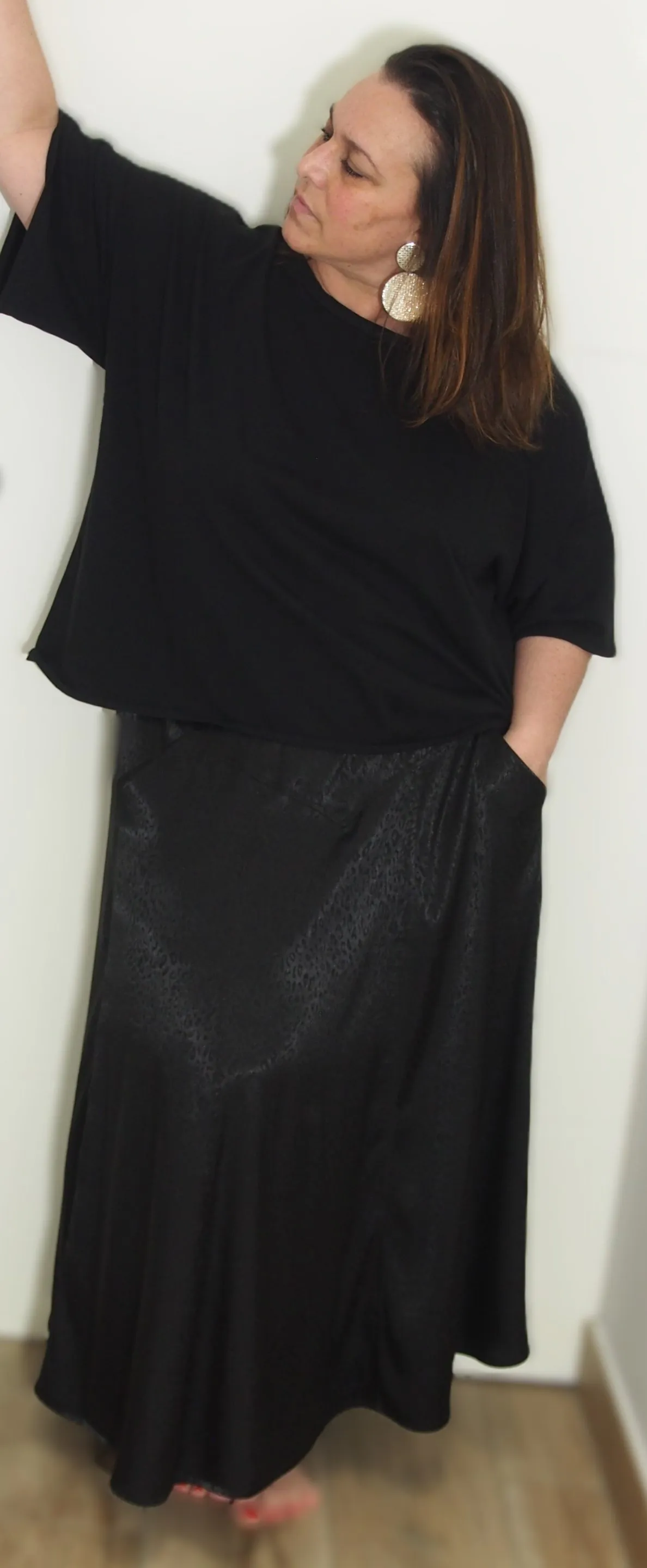 Jupe Pam - Satinée Noire - Motif Ocelot – Image 12