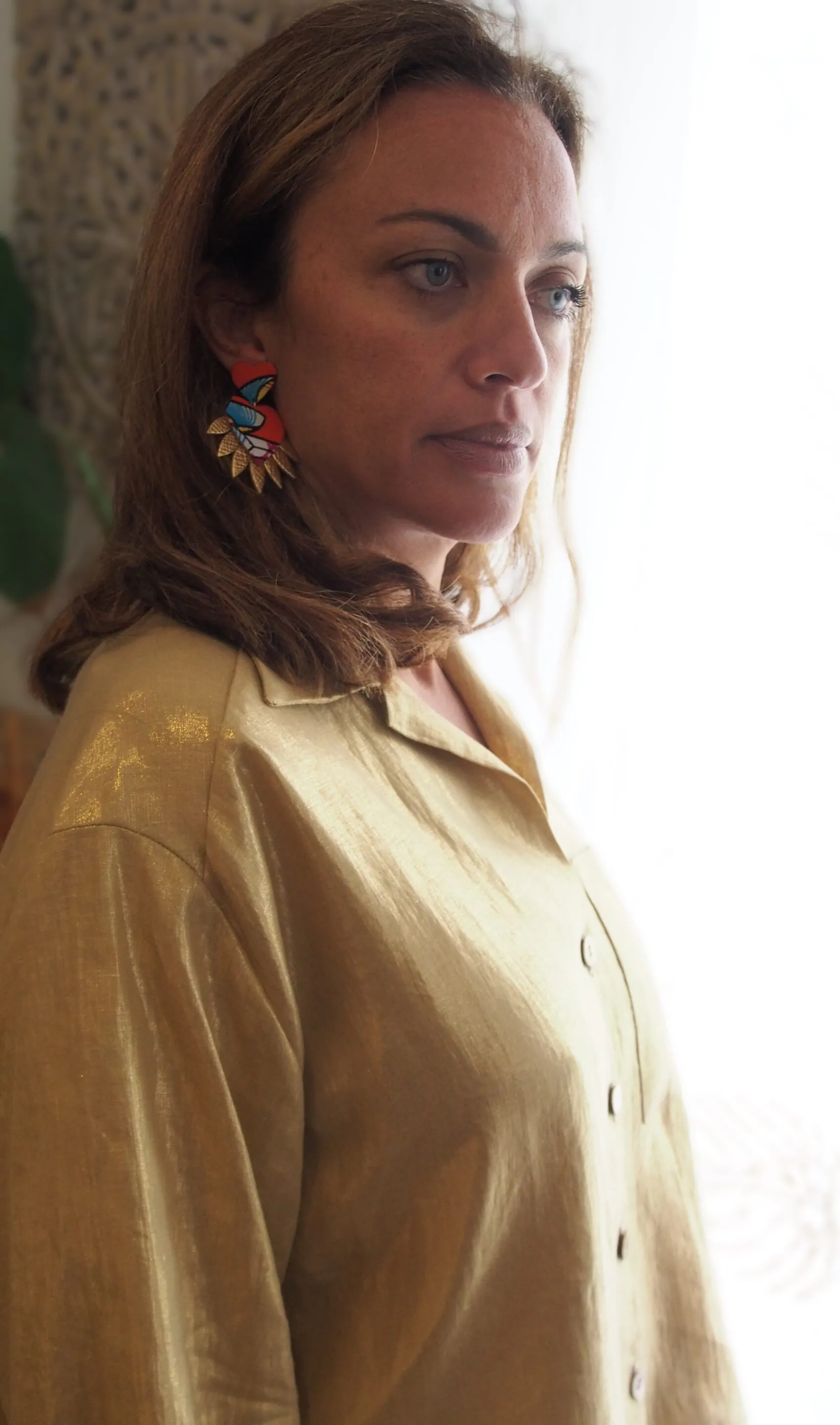 Chemisier Neïla - Doré - 100% Lin – Image 10