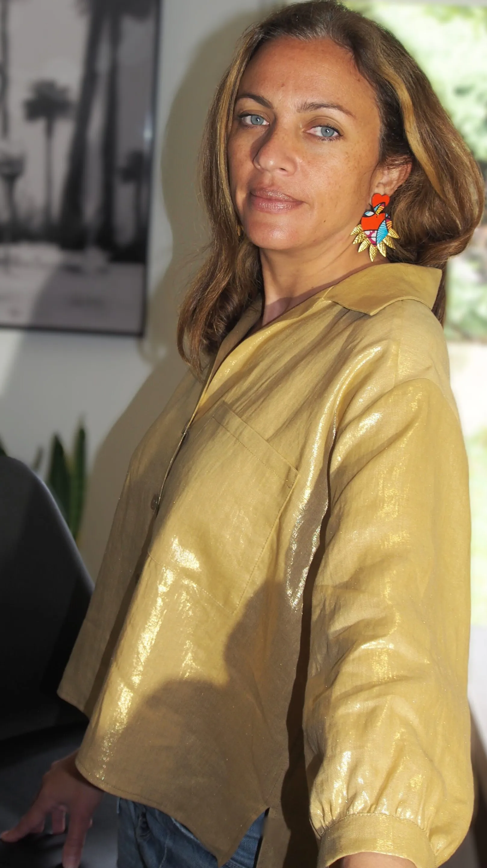 Chemisier Neïla - Doré - 100% Lin – Image 16