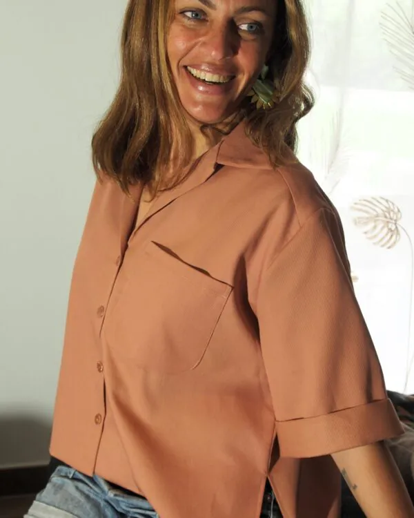 Chemisier Neïla - Rose Poudré - 100% Coton