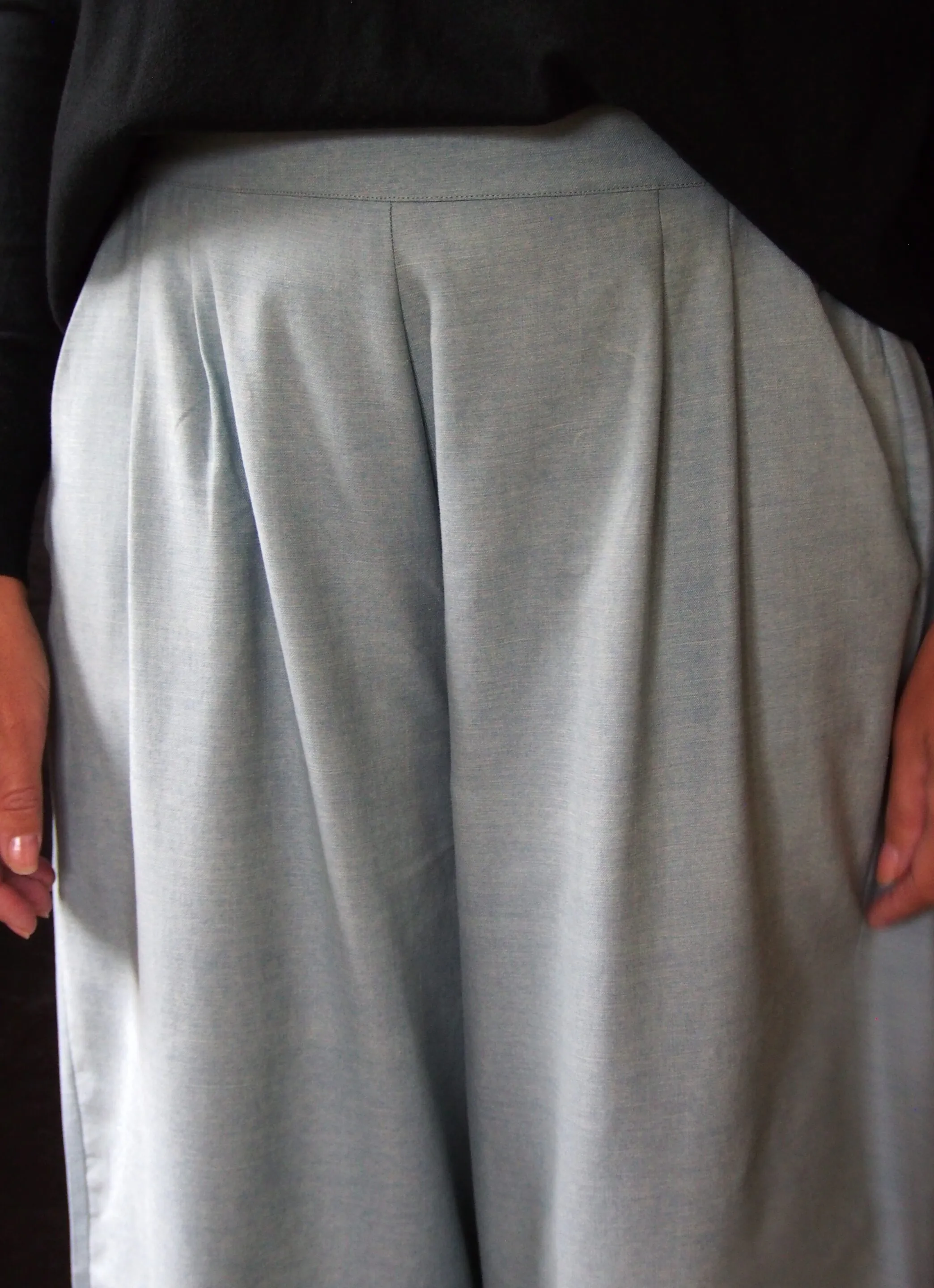 Pantalon Oumie - Coton façon jean délavé bleu – Image 3