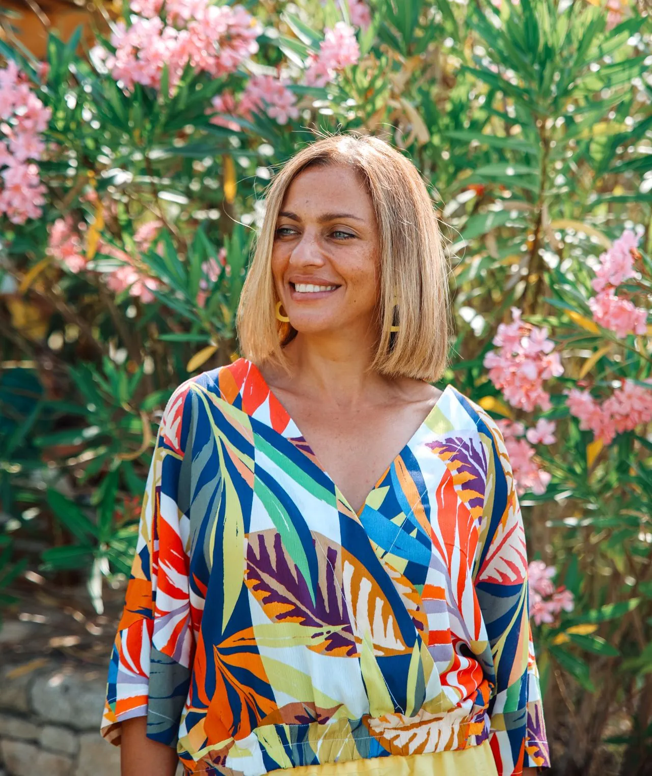 zoom haut fleuri v de face