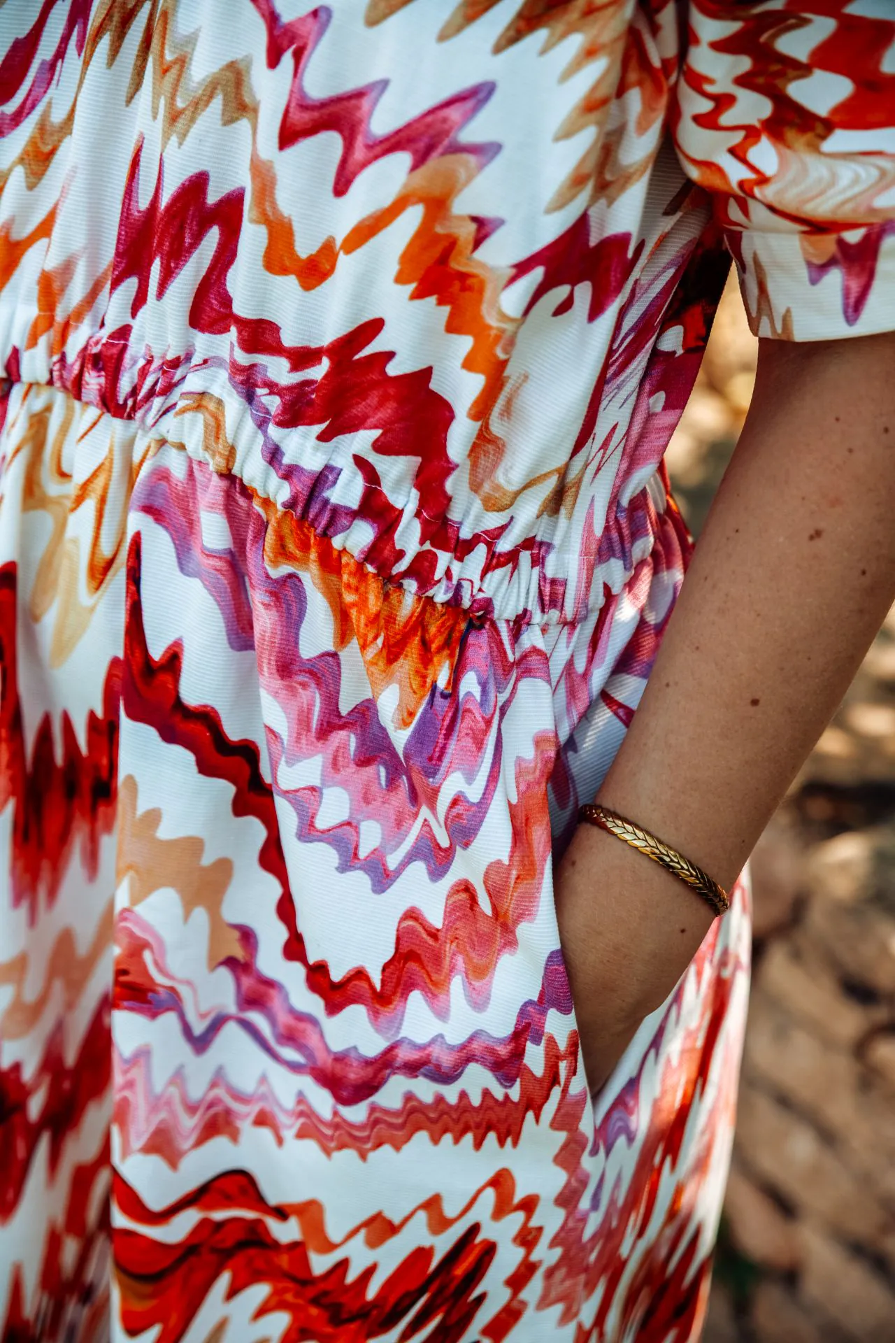 Robe zoom poche et taille robe longue