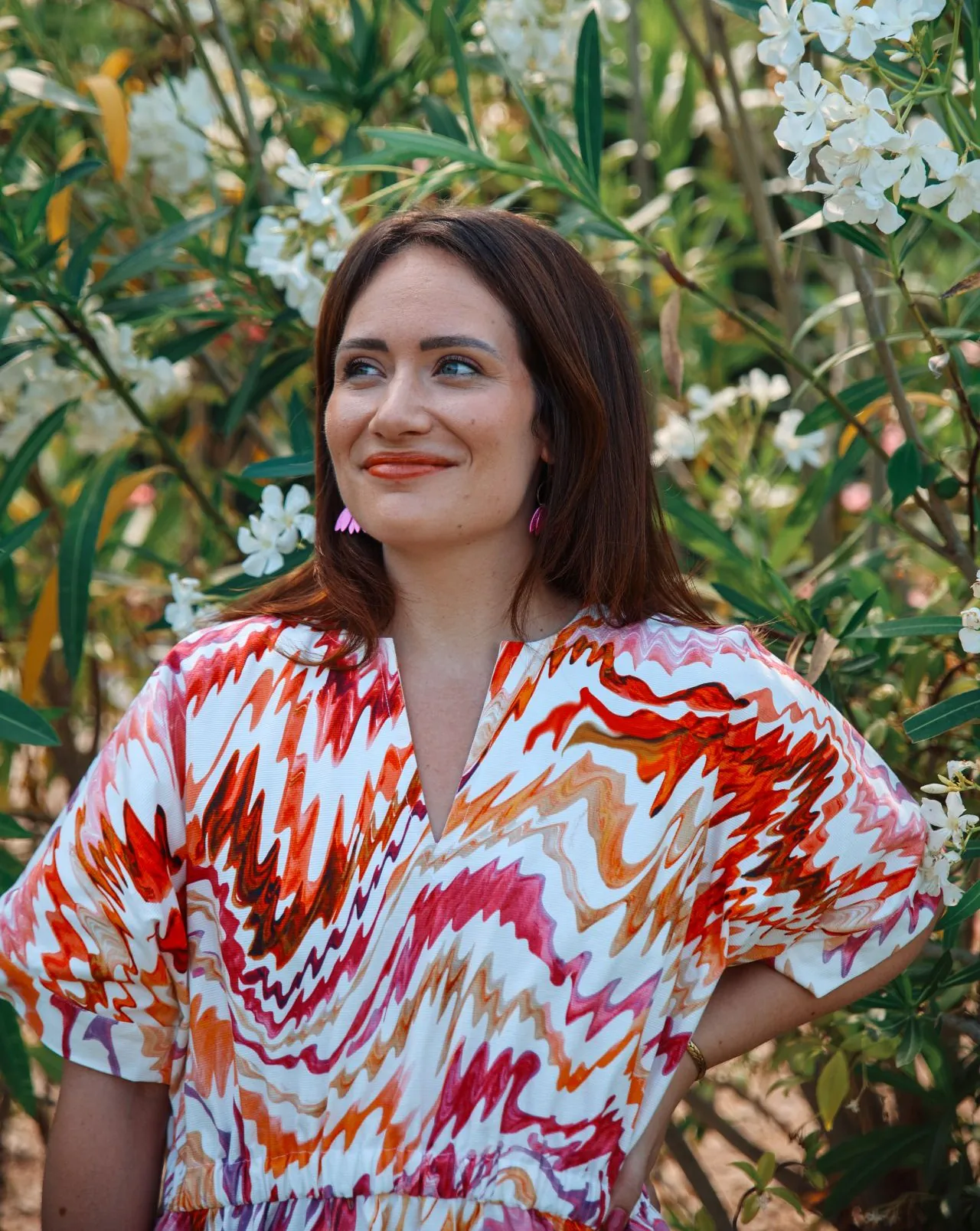 robe longue cotn blanche motif graphique