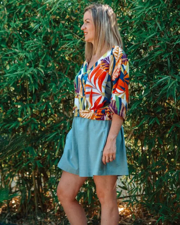 Short Mimi - Coton bleu, fluide et léger