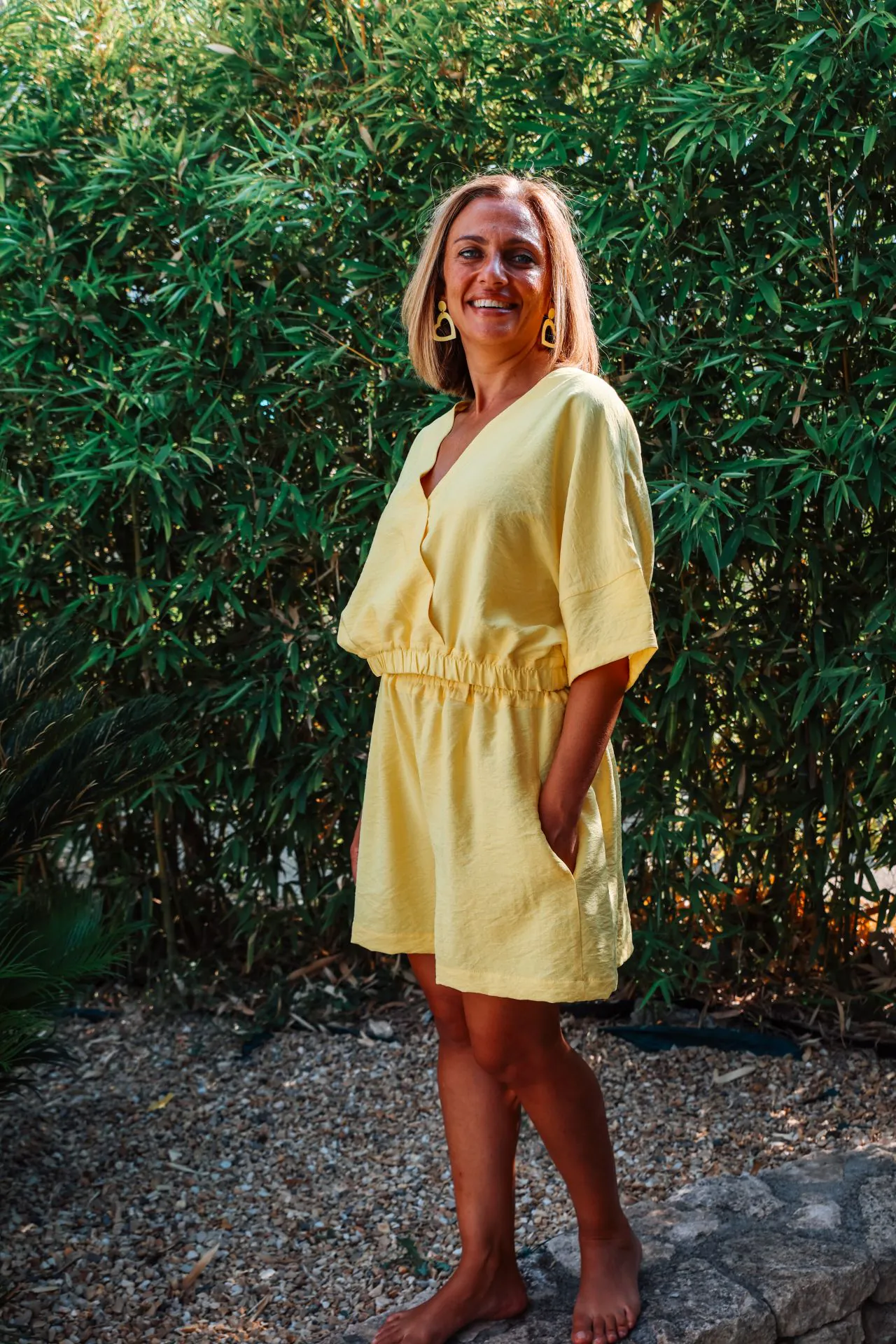 short mimi jaune pep's vue de face