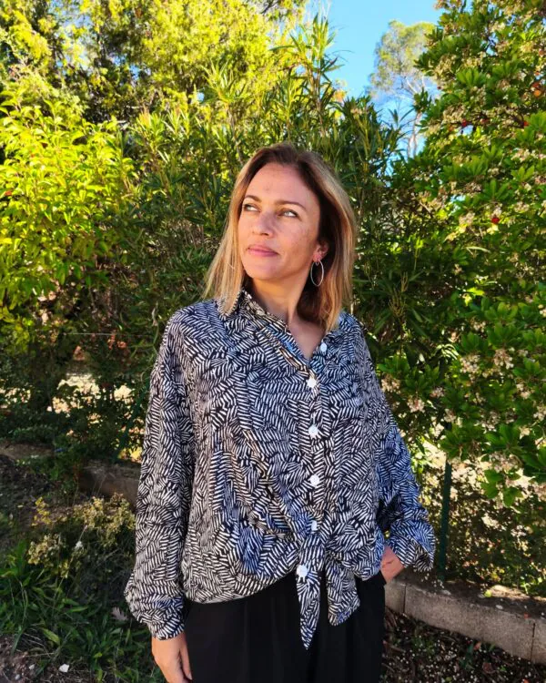 chemise chris noire et blanche