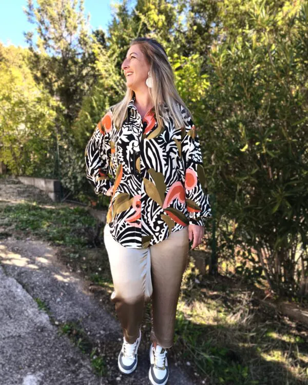 pantalon elisa doré satiné