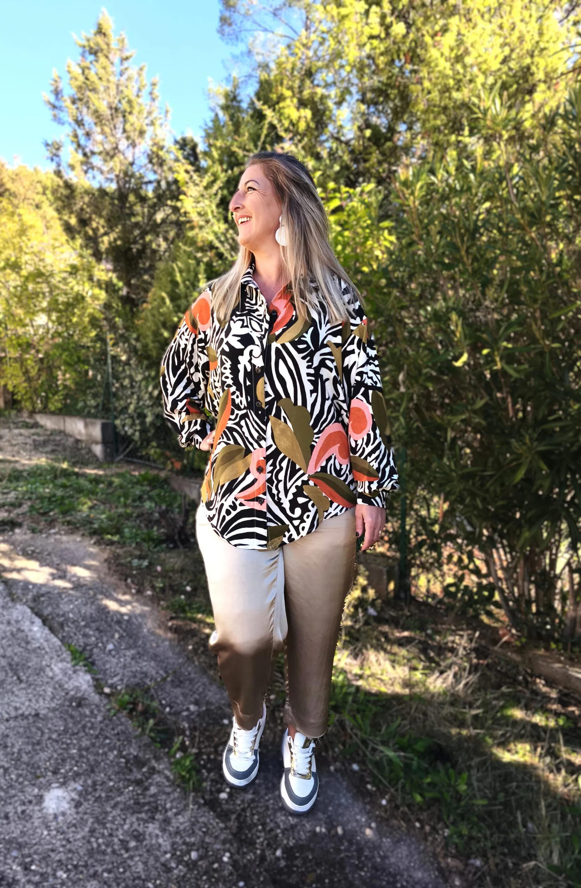 pantalon elisa doré satiné