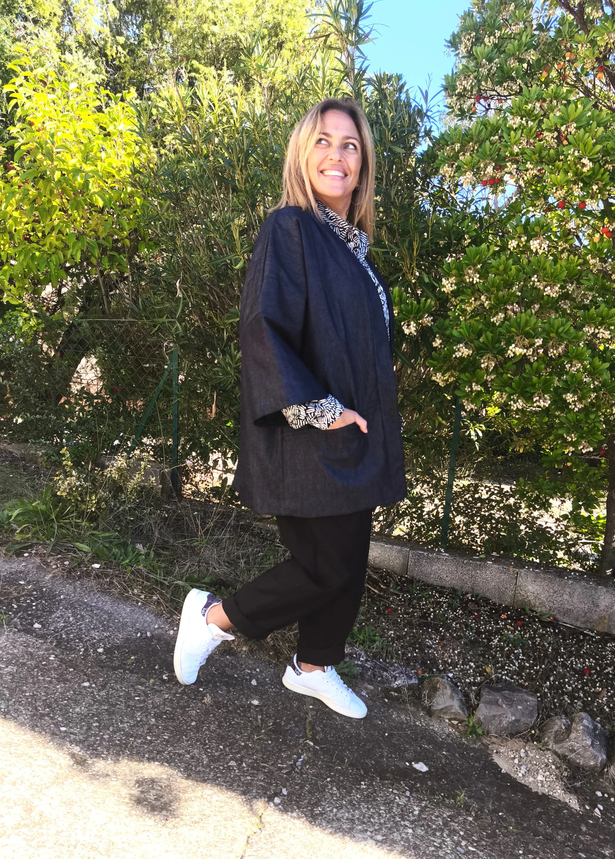 veste kimono vue de profil