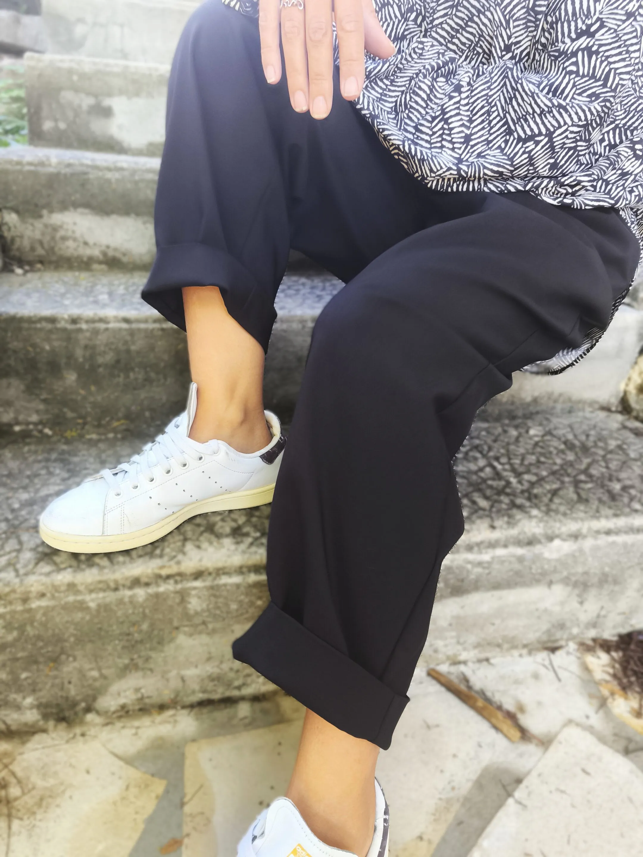 zoom bas de pantalon avec revers